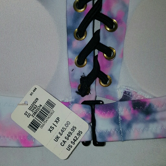 VS Pink Multicolored Padded Bandeau Swim Top - Picture 4 of 5